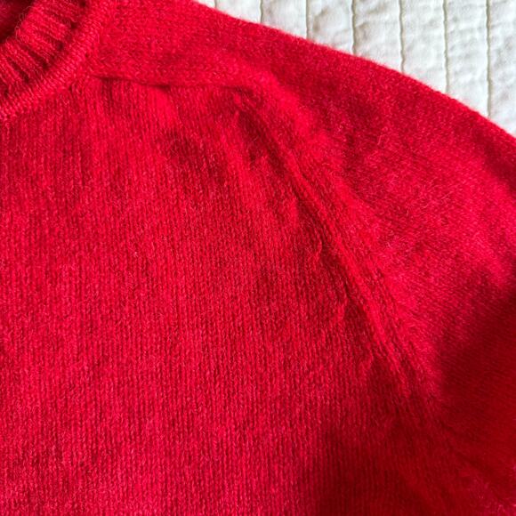Lands’ End Shetland Wool Sweater Red Crewneck — Made in Scotland (M) - Picture 4 of 8